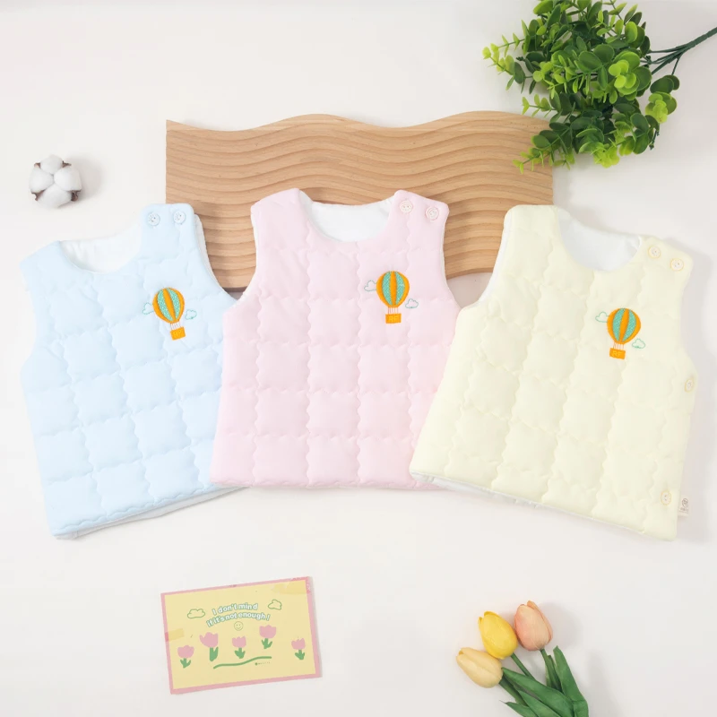 新款婴幼儿马甲春秋薄款冬婴儿保暖背心宝宝男女儿童侧开扣棉马甲