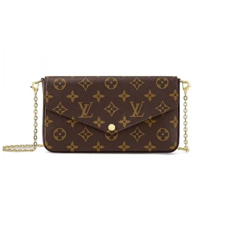 99新 LouisVuitton/路易威登 三合一老花帆布链条包单肩包