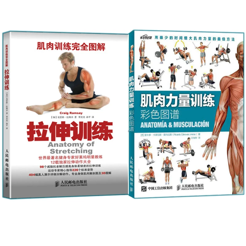 拉伸训练+肌肉力量训练彩色图谱 多SKU 健身科学健身书籍