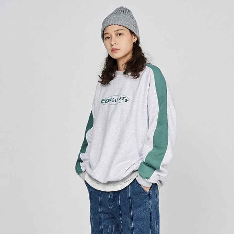 EQUALITY  BASICS EQ拼色牙条卫衣