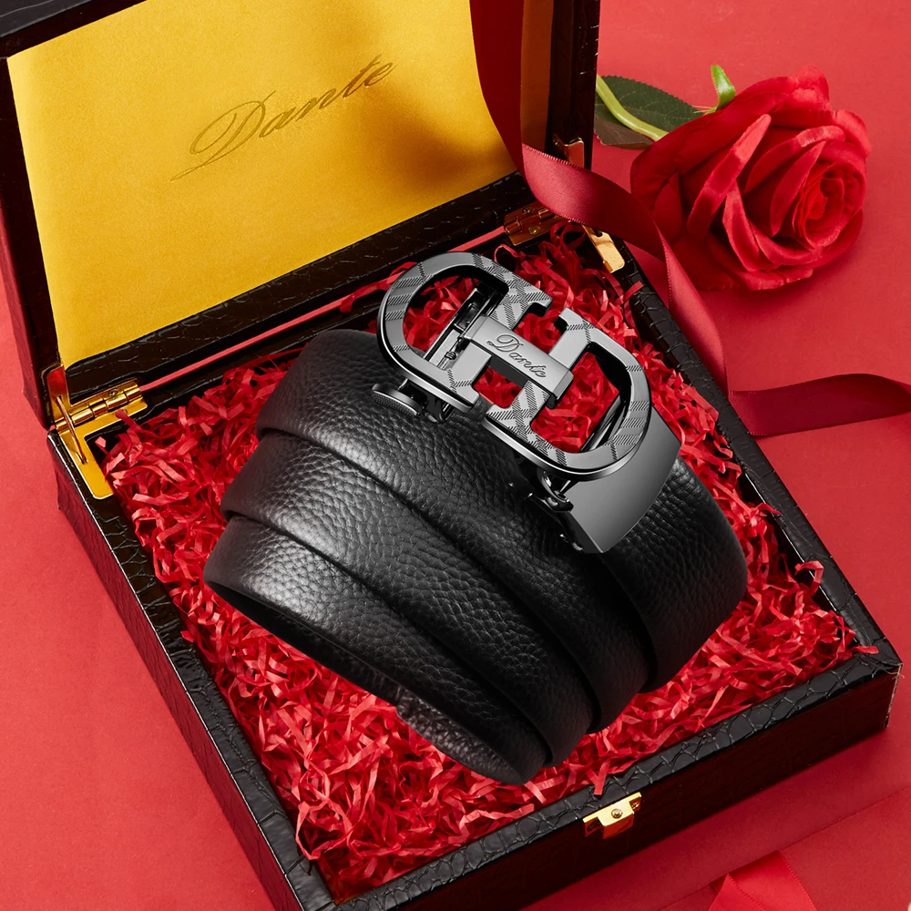 Dante男士头层牛皮皮带休闲百搭真皮腰带赠送礼盒装