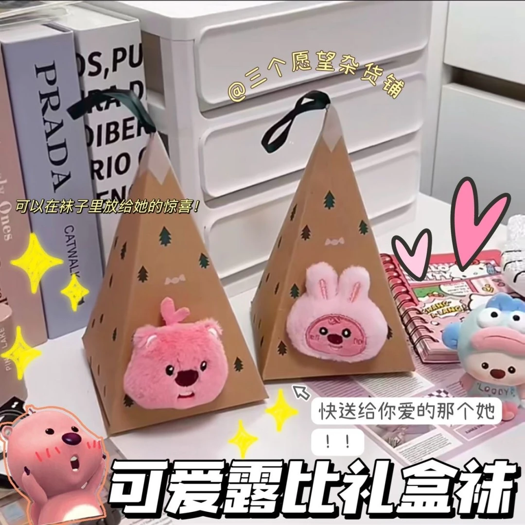 新款礼盒露比毛绒袜可爱卡通风格保暖冬季生日礼物送女友闺蜜礼物
