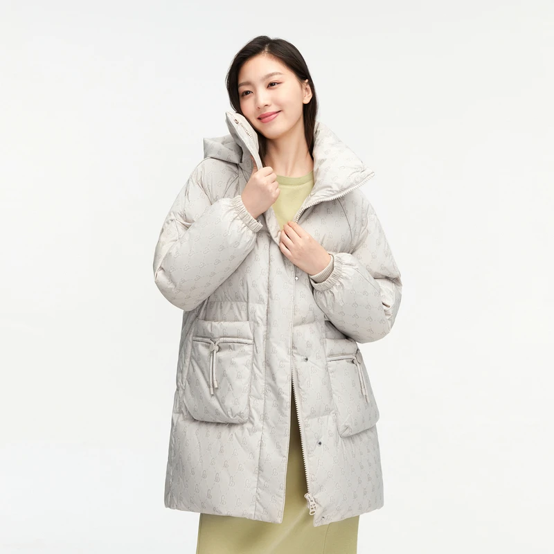 波司登秋冬新款女士时尚加厚保暖反季中长款羽绒服外套B30145242