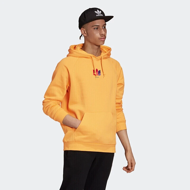 Adidas阿迪达斯 三叶草男女情侣连帽舒适休闲运动套头卫衣 GE6241