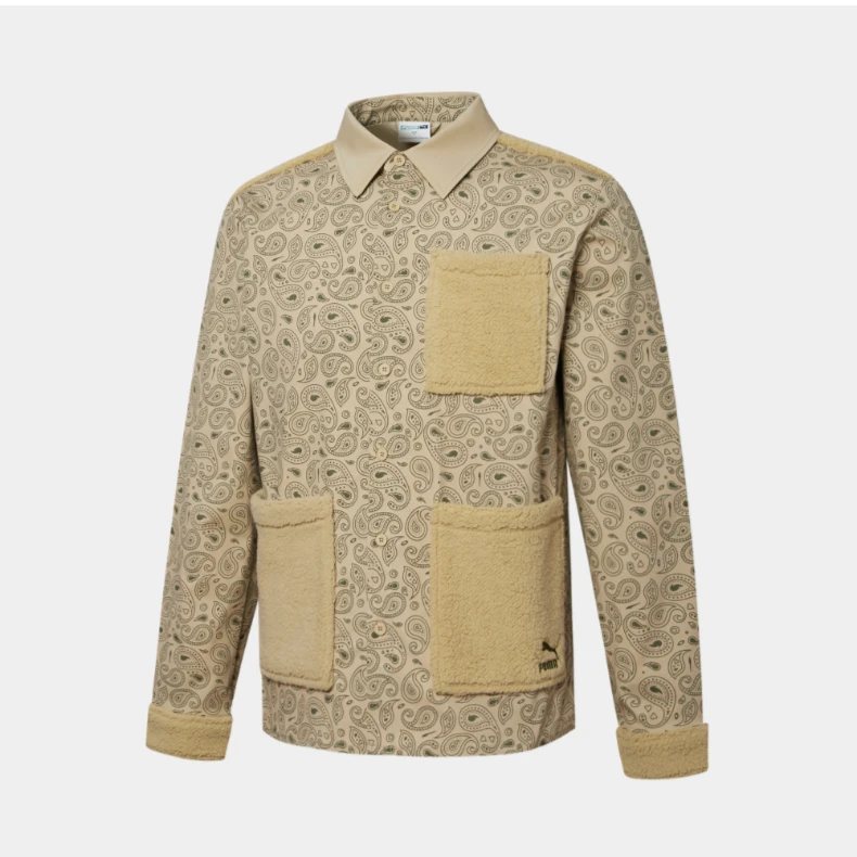 PUMA彪马 男女同款腰果花花纹纽扣开襟翻领外套 PAISLEY 534978
