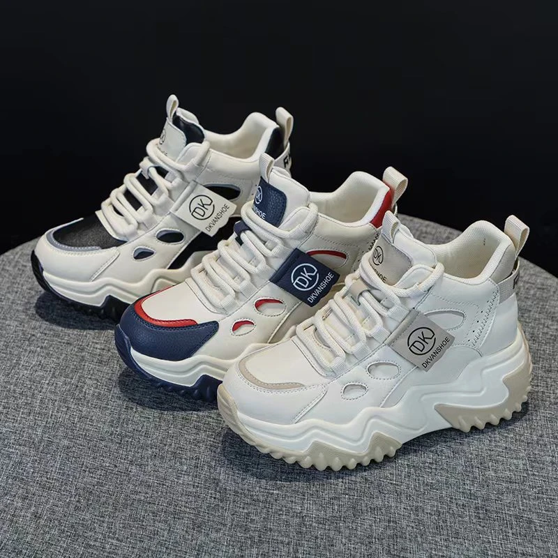 厚底增高7CM老爹鞋2024秋季新款潮流软底休闲运动不累脚气质女鞋