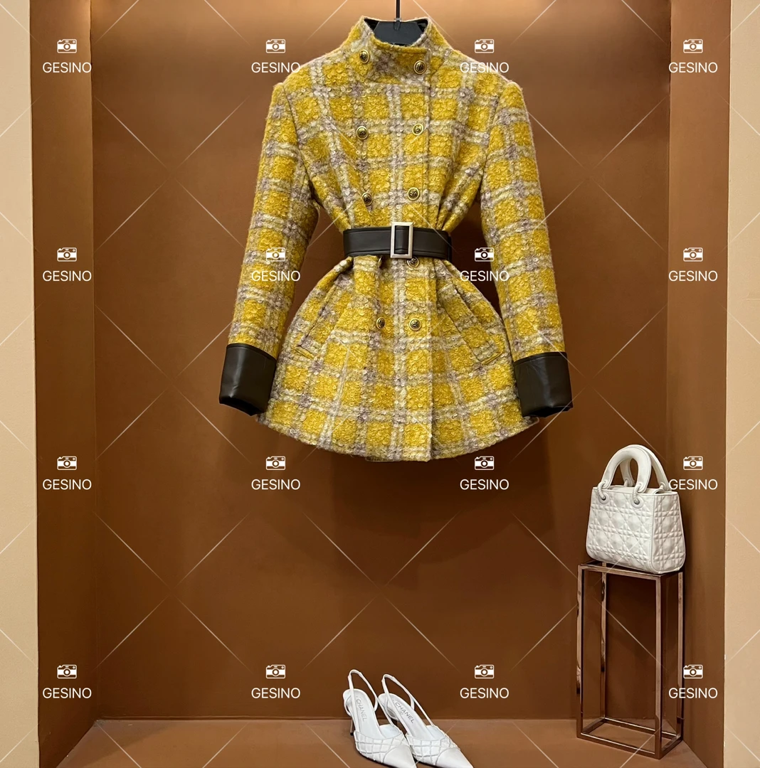 【露】秋冬气质小香风时尚设计师中长款外套 QD-2025277