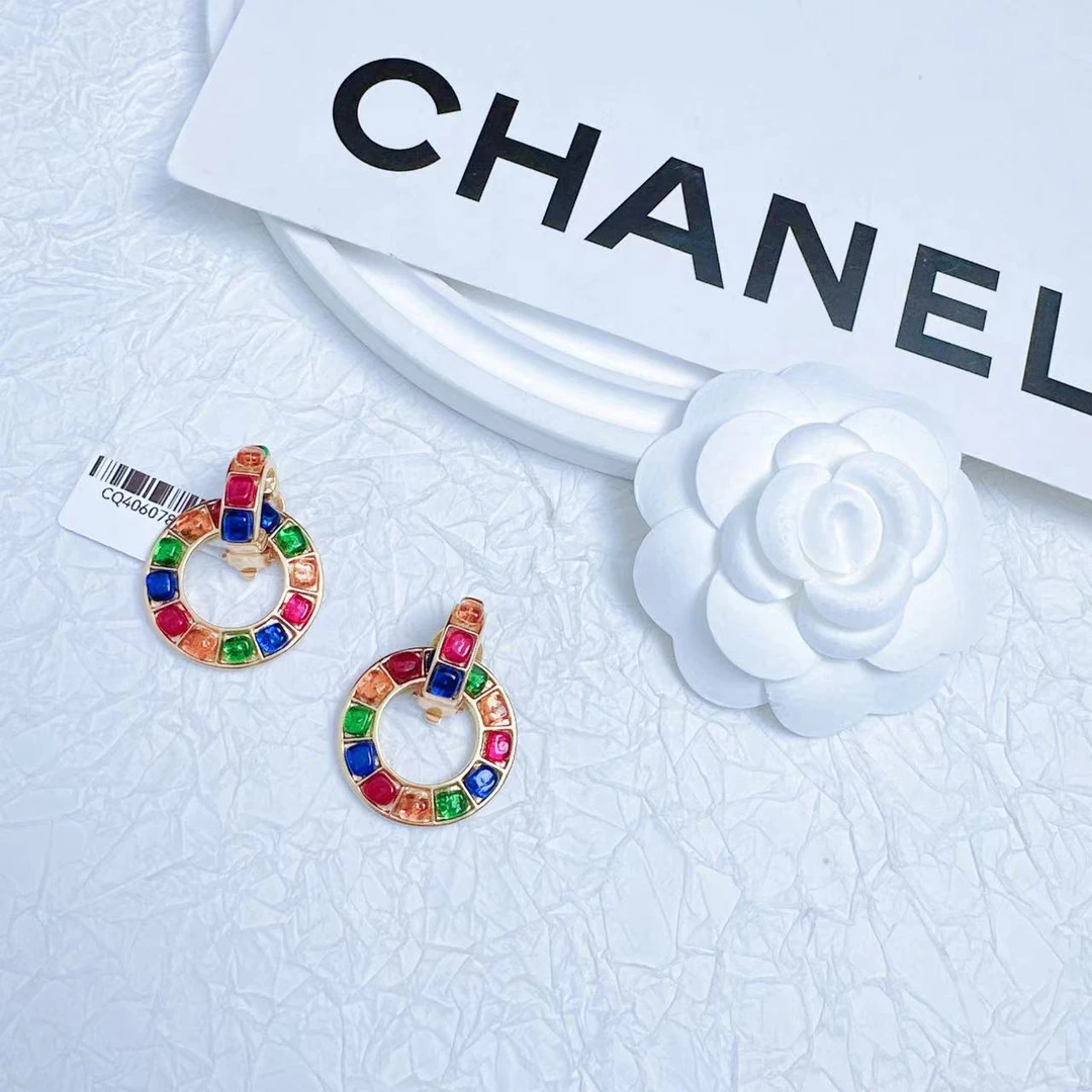 95新 Chanel/香奈儿 柚礼中古/香奈儿马赛克耳夹CQ406078