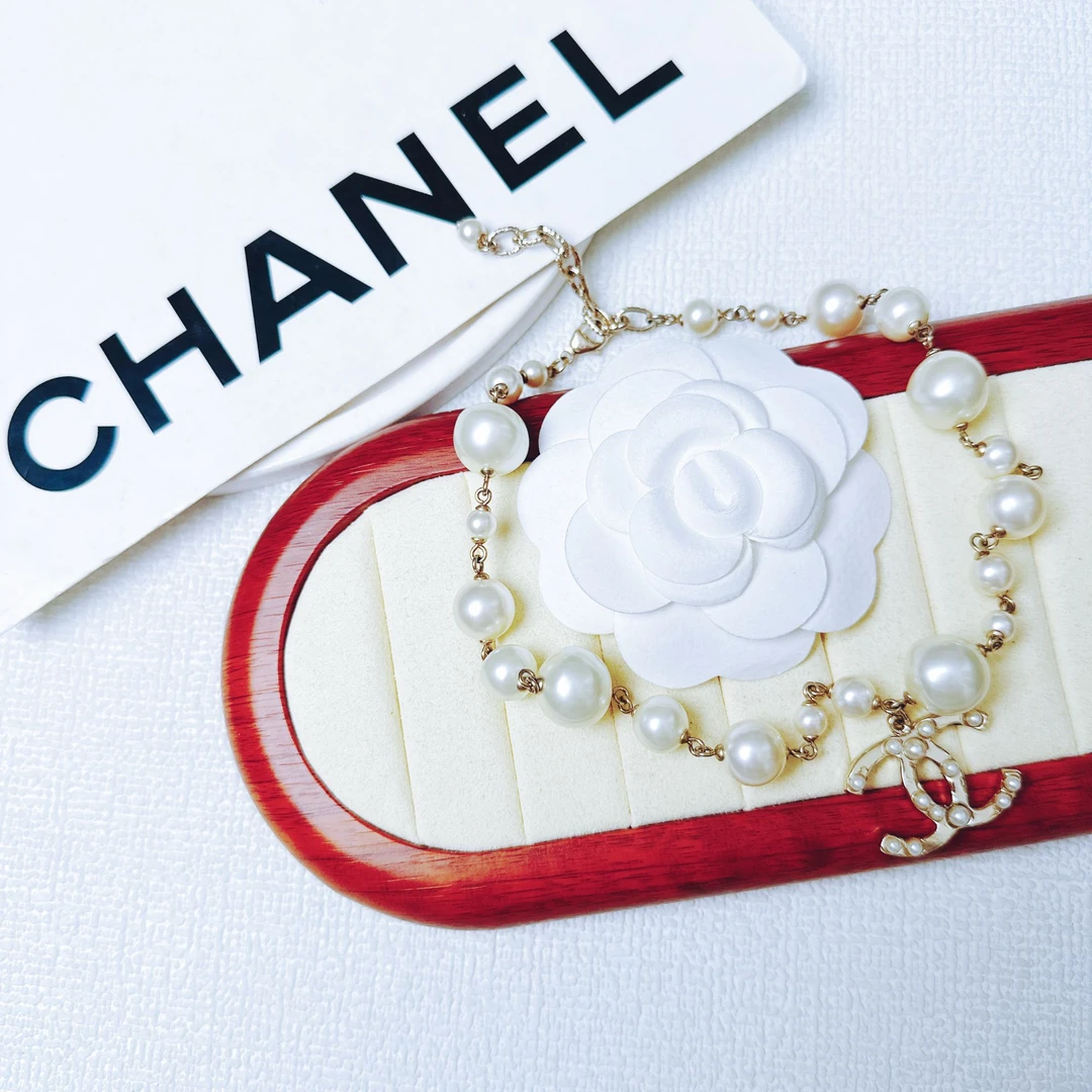 95新 Chanel/香奈儿 柚礼中古/香奈儿双C吊坠珍珠项链lz410939