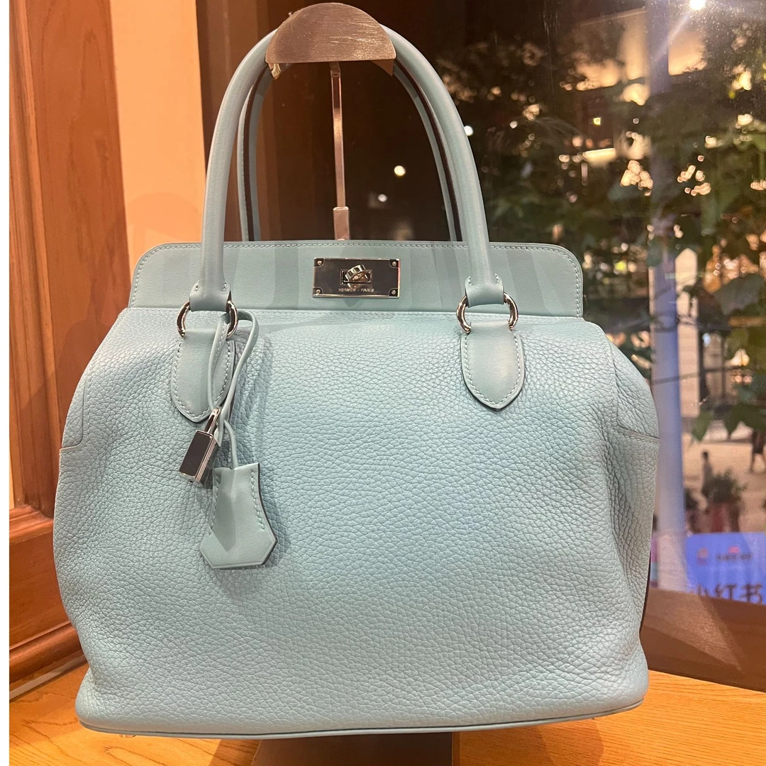 95新 Hermes/爱马仕 蓝色牛奶盒子 X刻/H0009733