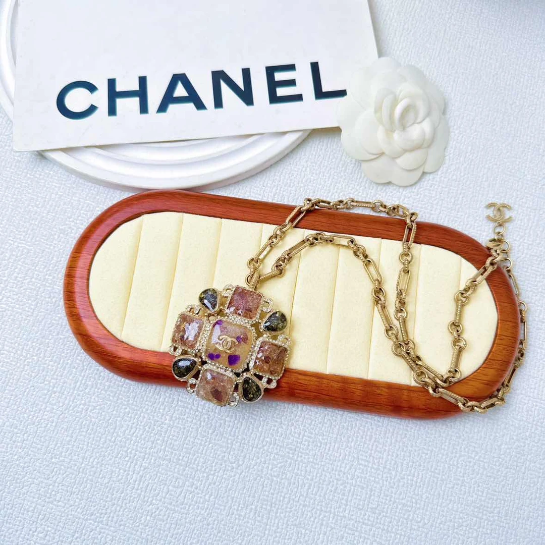 95新 Chanel/香奈儿 柚礼中古/香奈儿孟买系列幻彩琉璃项链