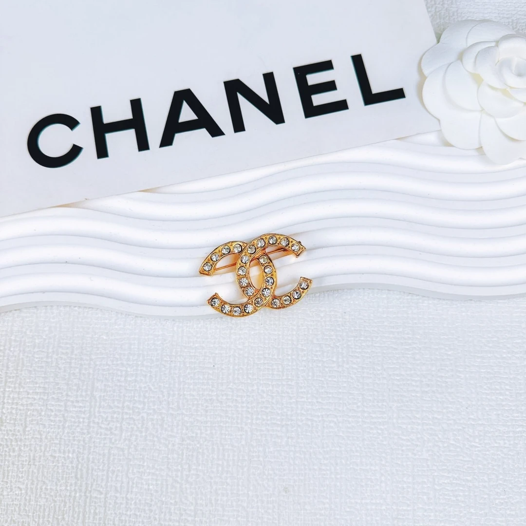 95新 Chanel/香奈儿 柚礼中古/香奈儿双C莱茵石胸针LZ408417
