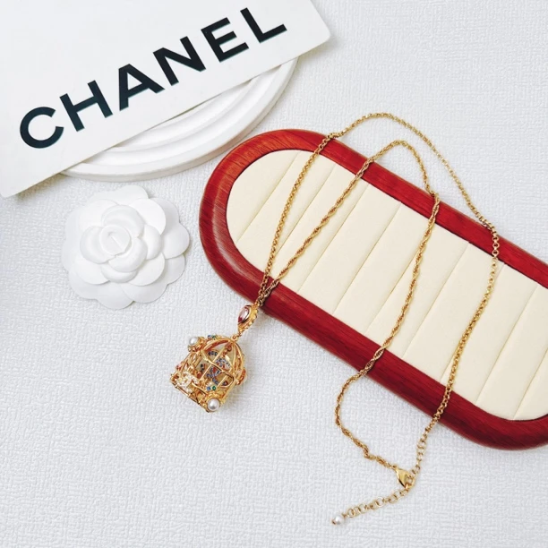 95新 Chanel/香奈儿 柚礼中古/香奈儿鸟笼项链NXP