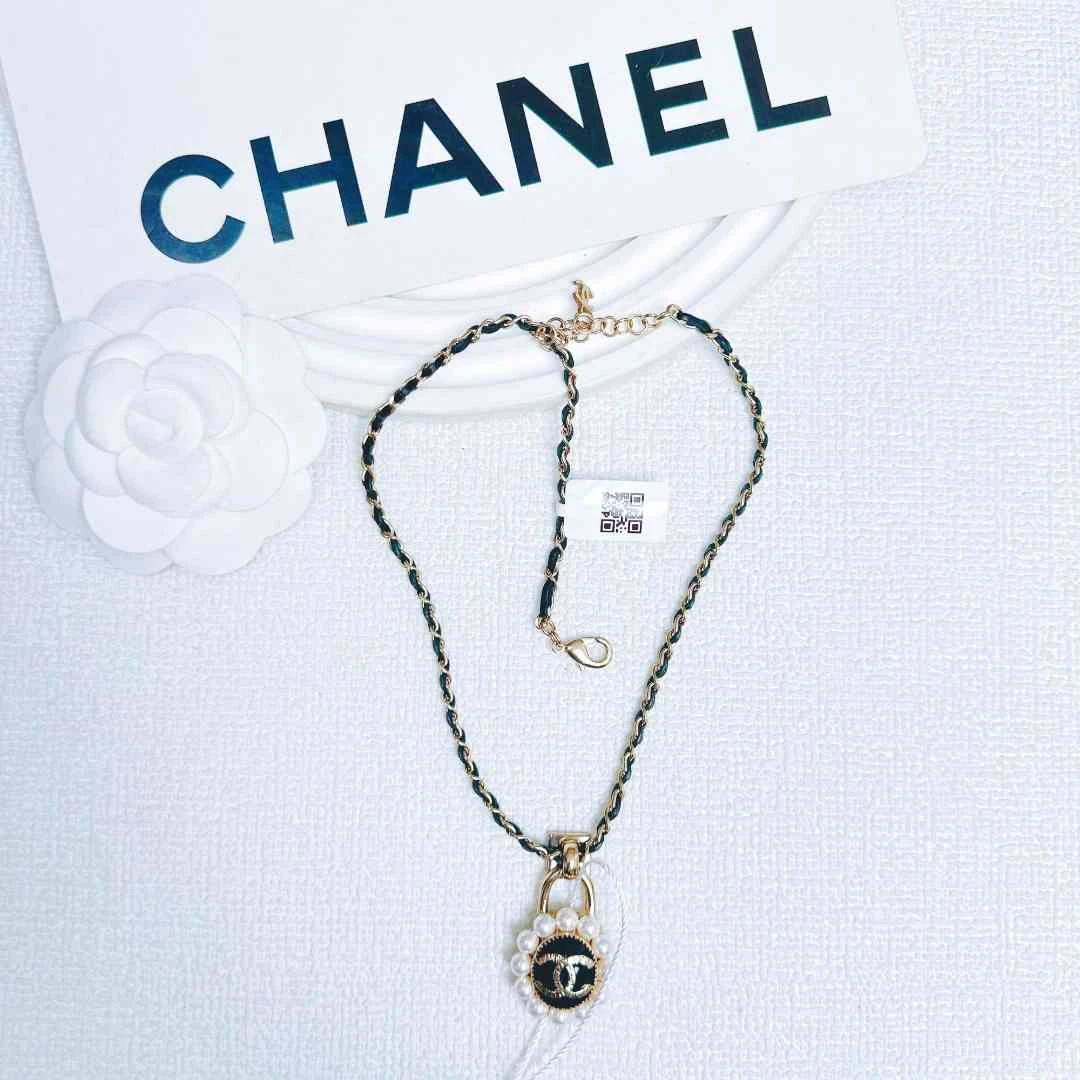 95新 Chanel/香奈儿 柚礼中古/香奈儿珍珠锁头皮穿项链LZ411383