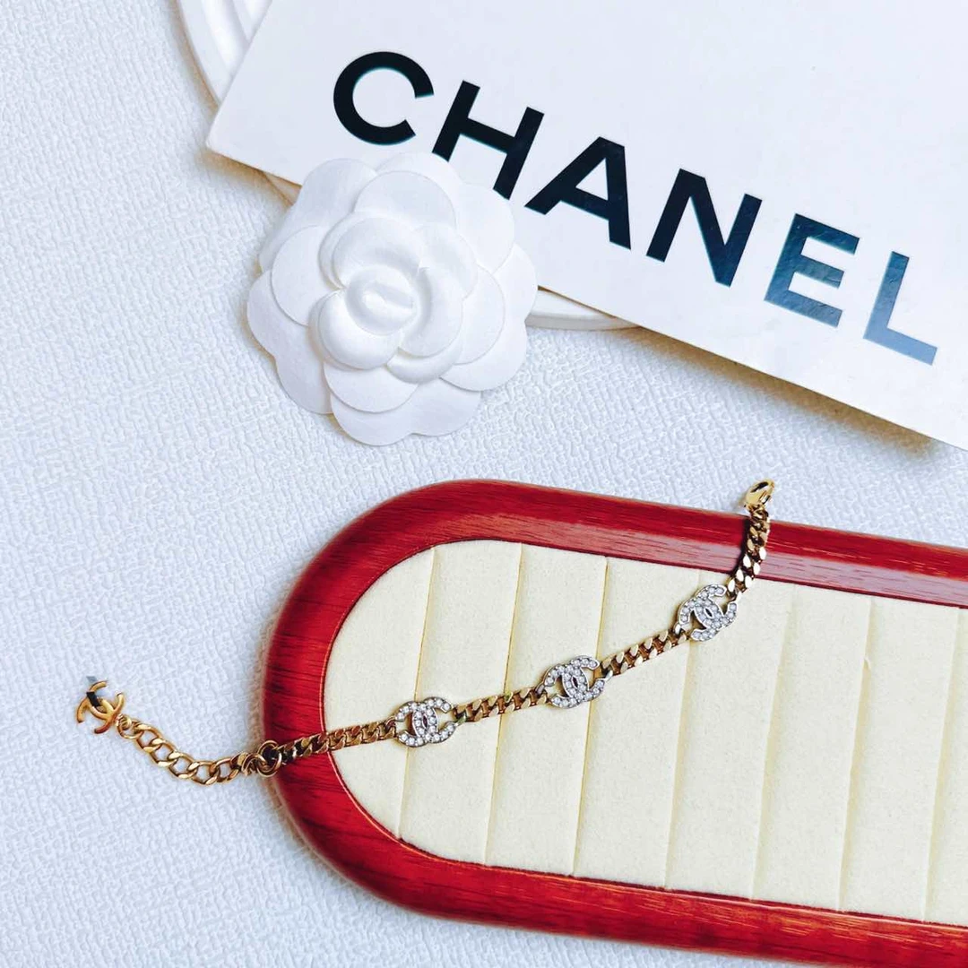 95新 Chanel/香奈儿 柚礼中古/香奈儿双C满钻手链CG410047