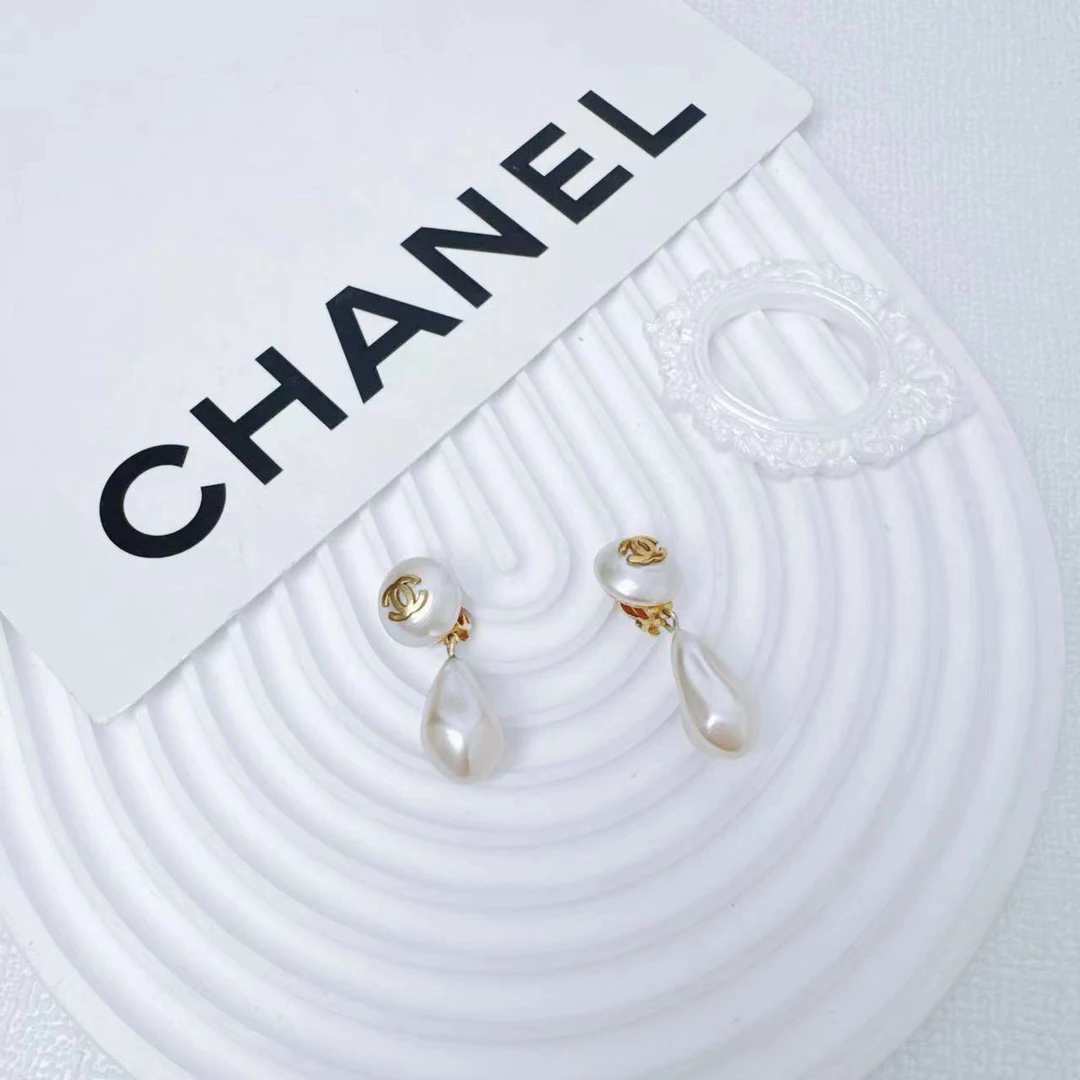 95新 Chanel/香奈儿 柚礼中古/香奈儿珍珠扫肩耳夹xp