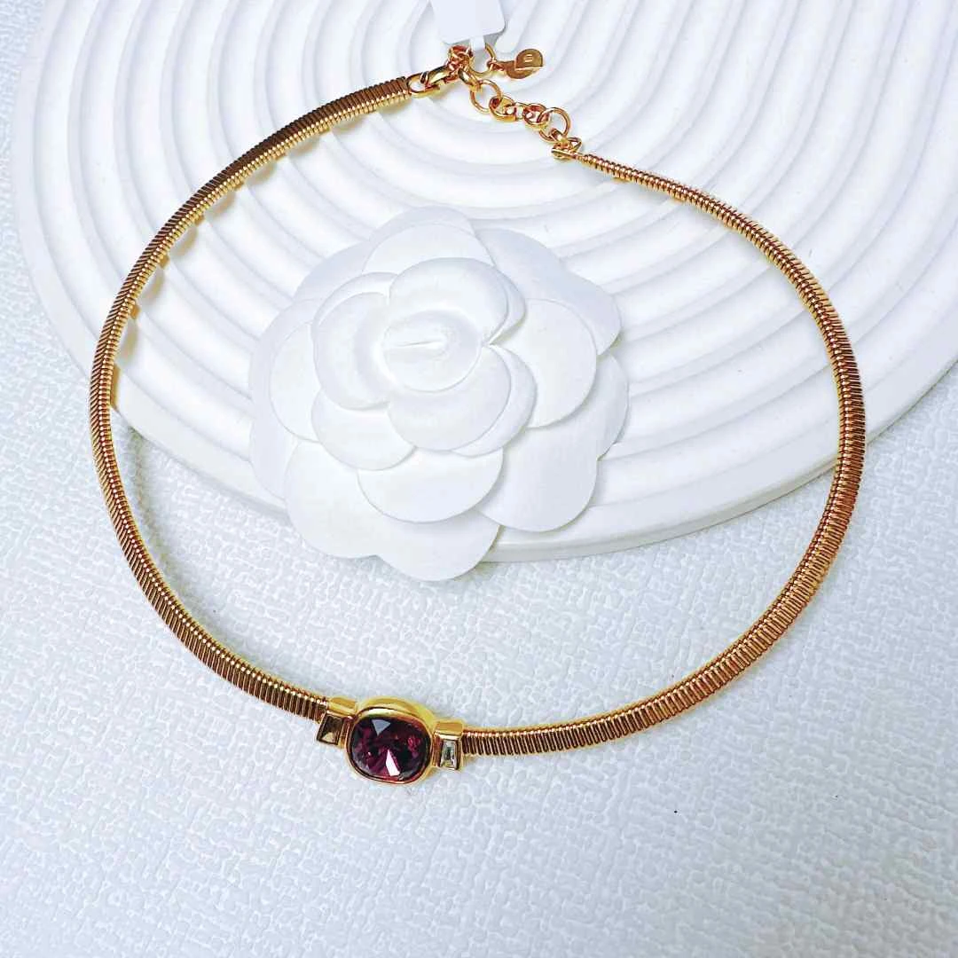 95新 DIOR/迪奥 柚礼中古/迪奥紫色项链ca407006