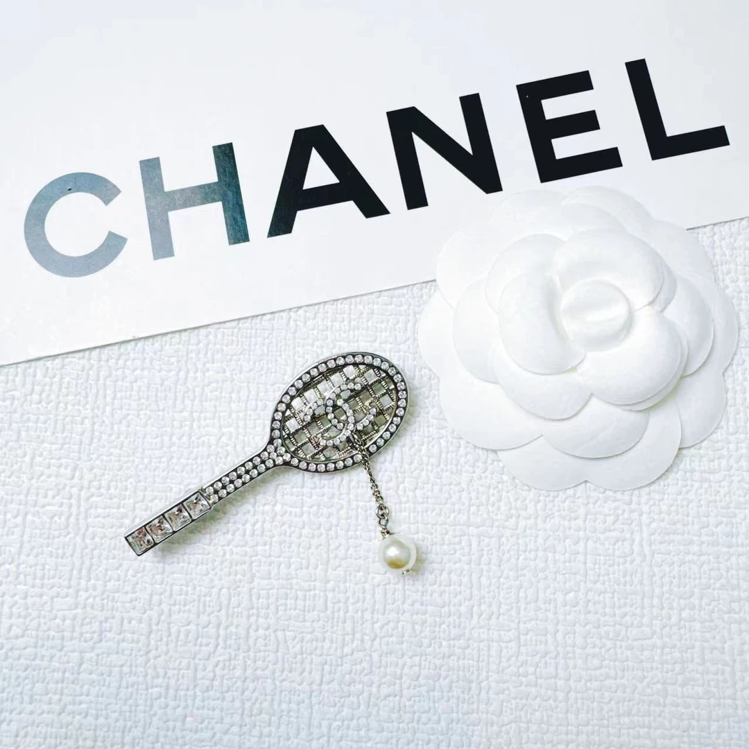 95新 Chanel/香奈儿 柚礼中古/香奈儿满钻网球拍胸针LZ408292