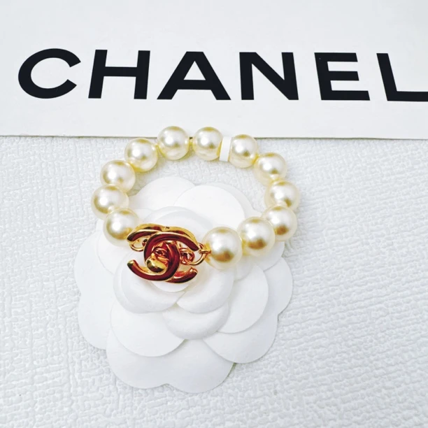 95新 Chanel/香奈儿 柚礼中古/香奈儿书包扣珍珠手链cq409012