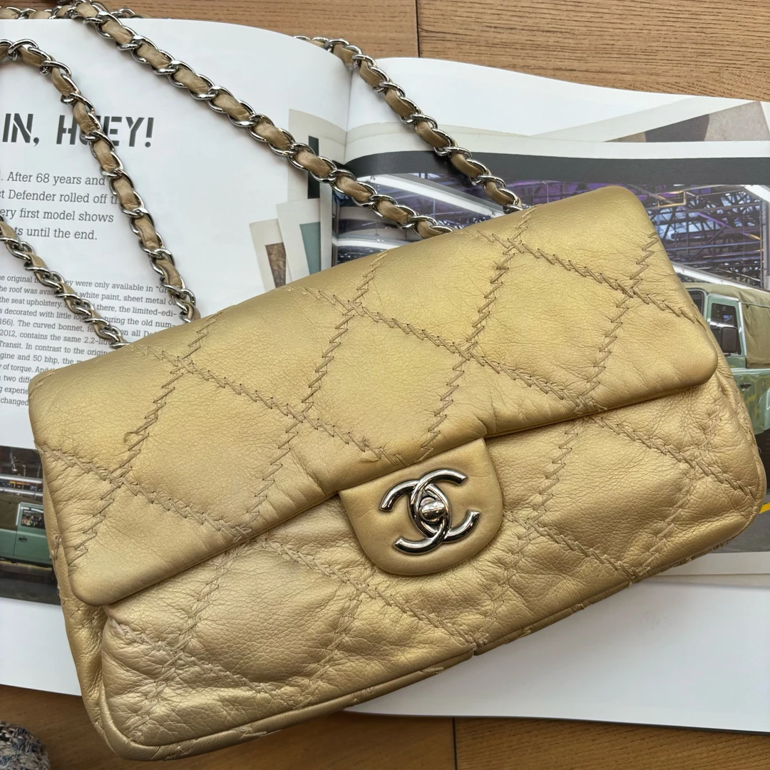 95新 Chanel/香奈儿 金色外缝CF/H0004843