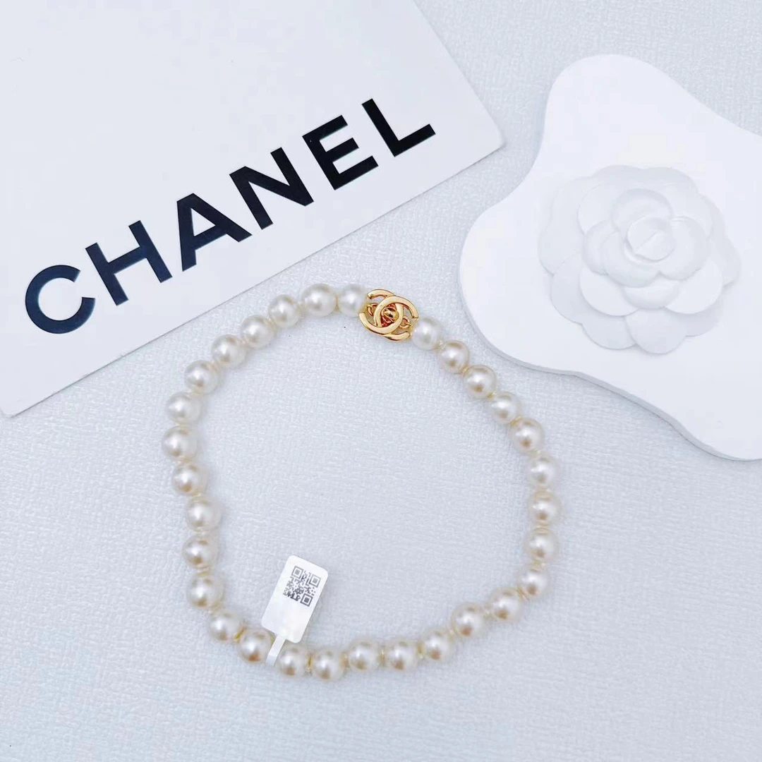 95新 Chanel/香奈儿 柚礼中古/香奈儿珍珠书包扣项链CQ408027