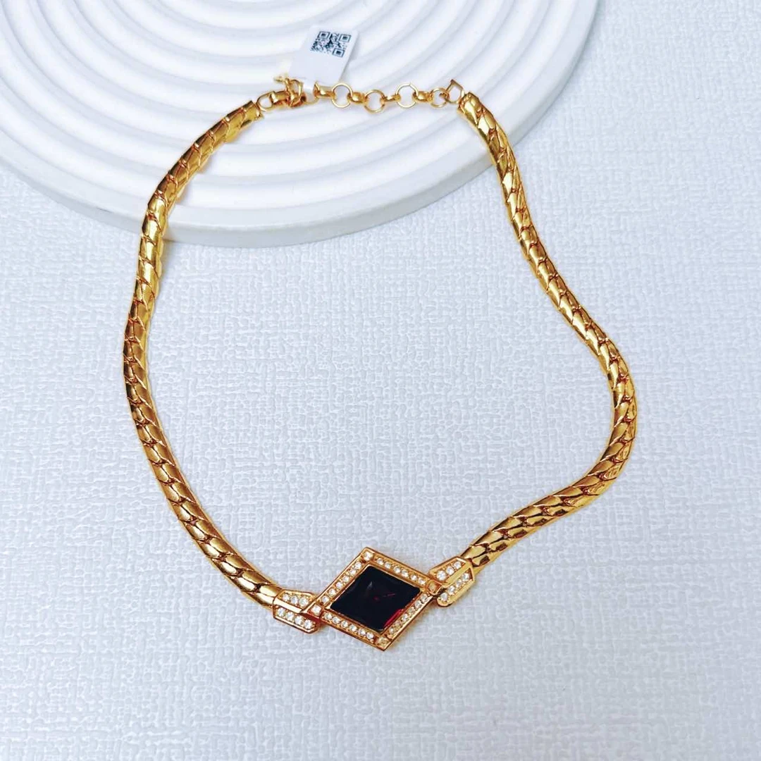 95新 DIOR/迪奥 柚礼中古/迪奥紫色项链LA410021