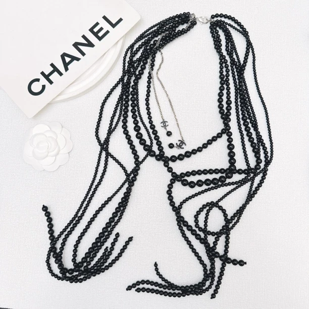 95新 Chanel/香奈儿 柚礼中古/香奈儿枪色流苏多层项链LZ410751