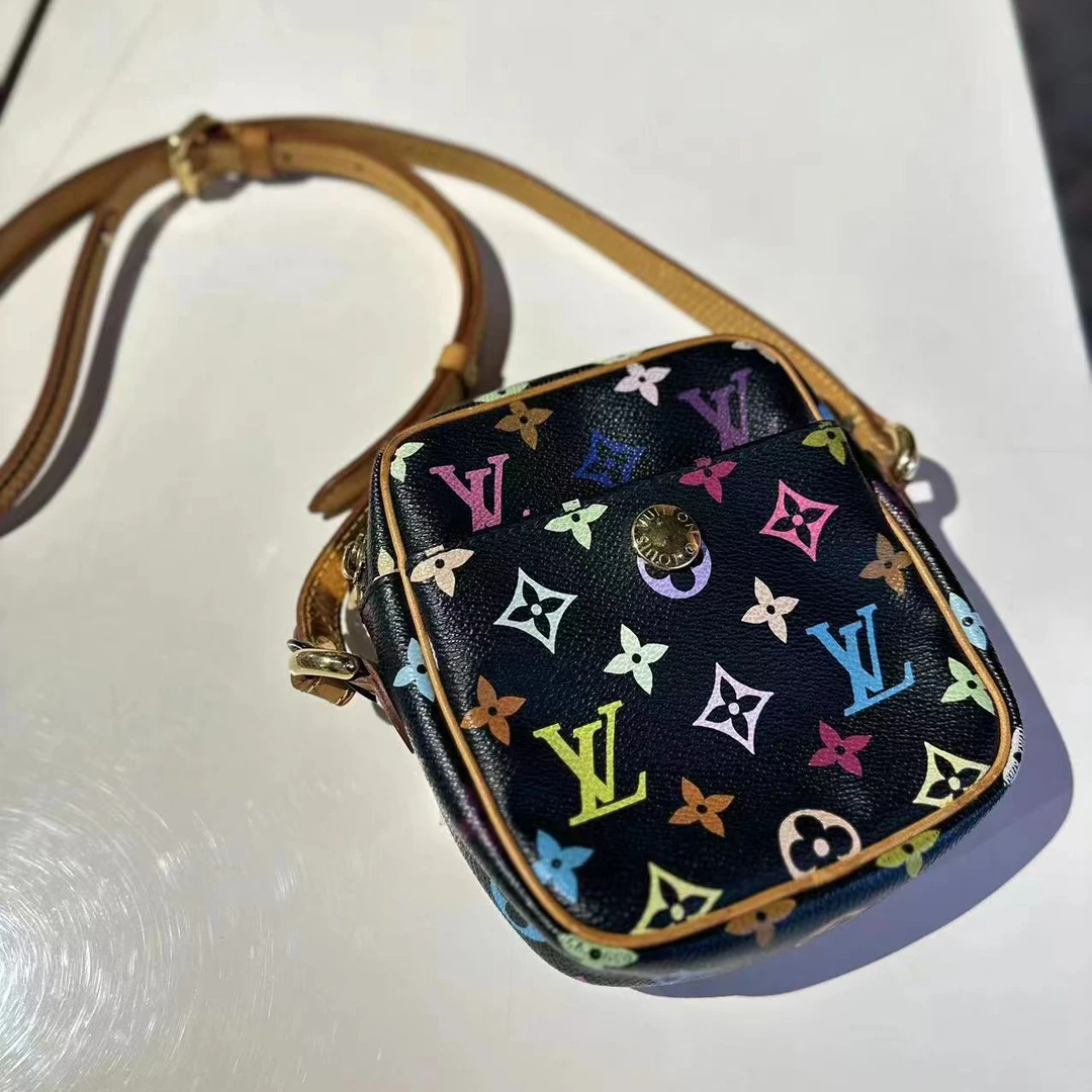 95新 LouisVuitton/路易威登 黑三彩相机包/H0007939