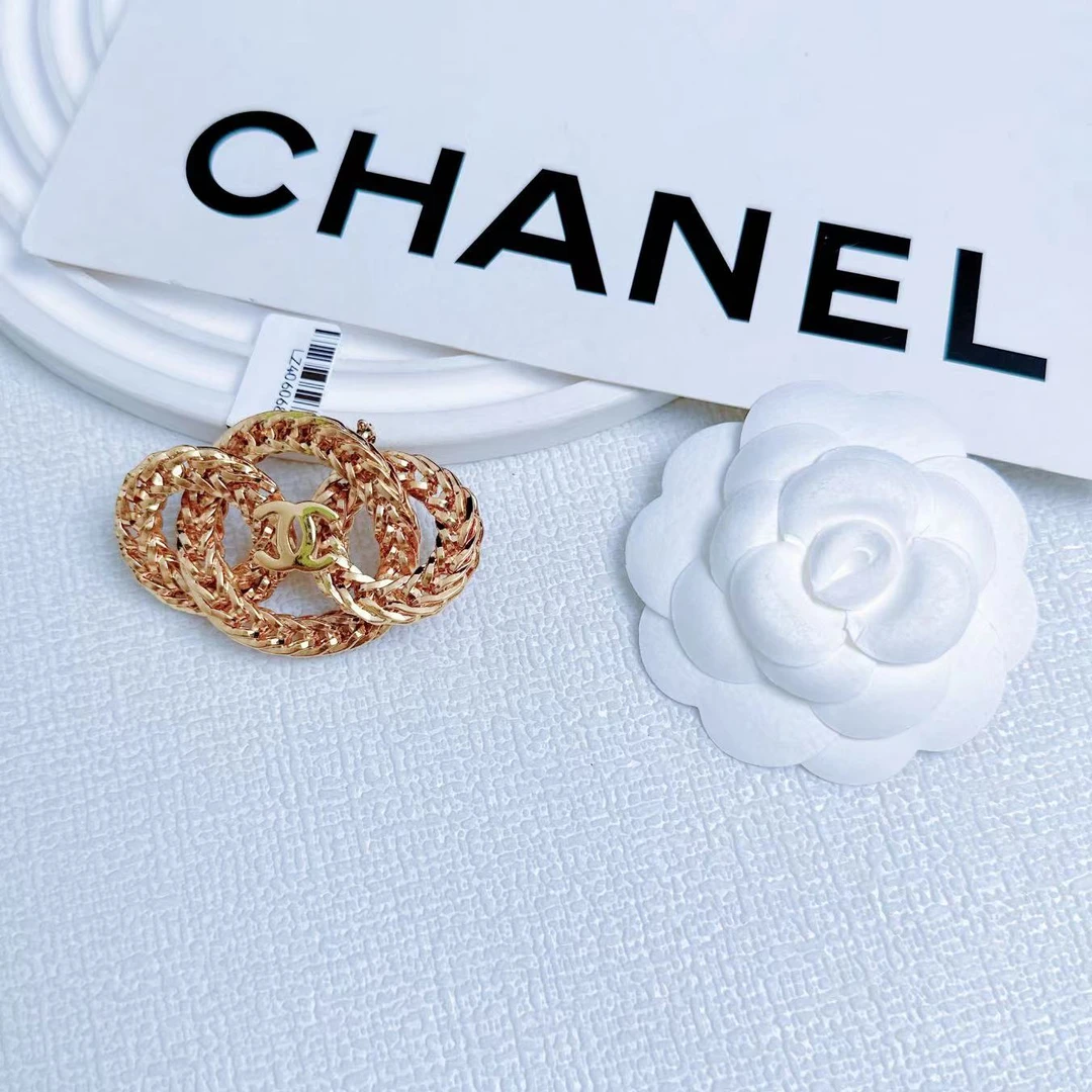 95新 Chanel/香奈儿 柚礼中古/编织双C胸针LZ406068,lz407774