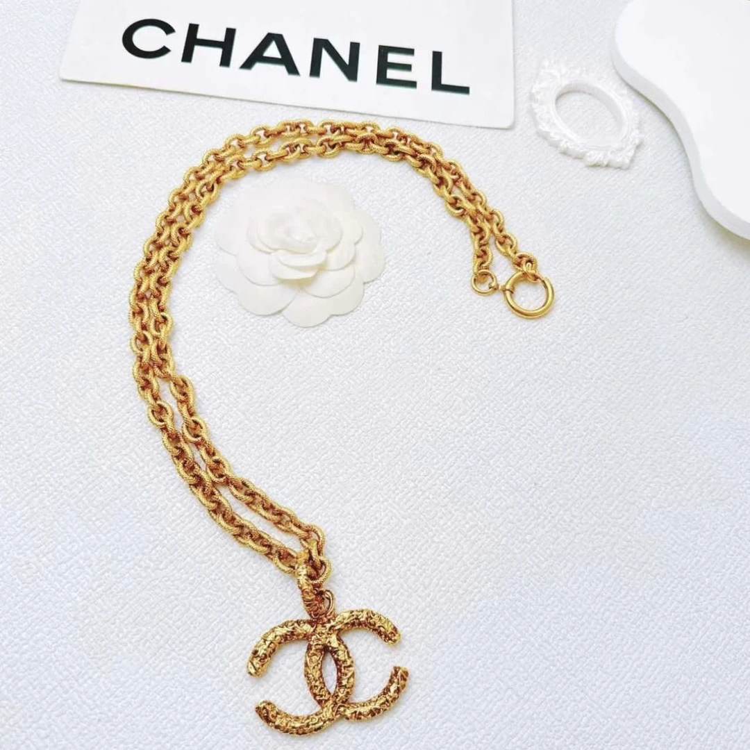 95新 Chanel/香奈儿 柚礼中古/香奈儿熔岩双C项链LE405013