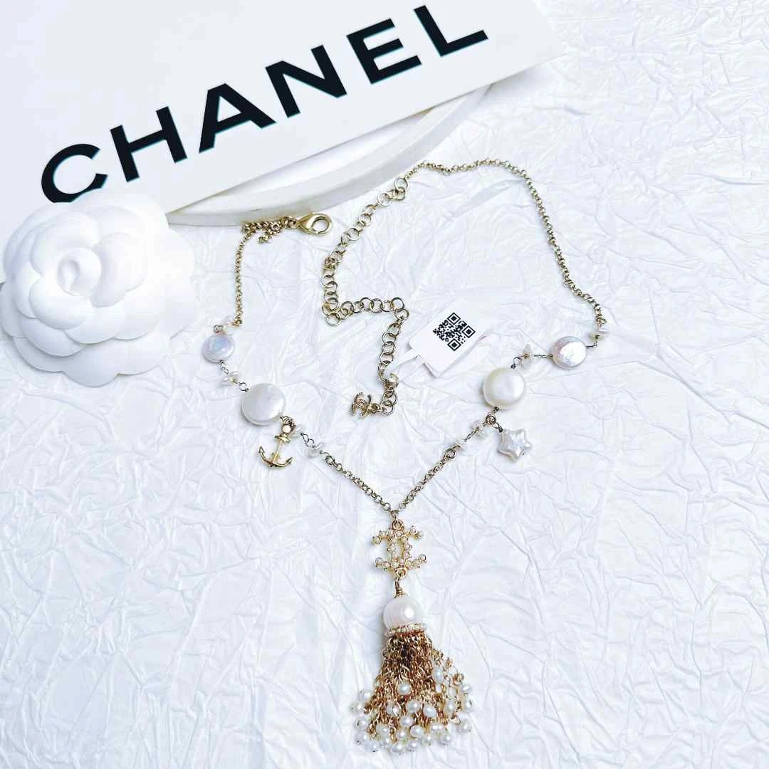 95新 Chanel/香奈儿 柚礼中古/香奈儿珍珠流苏项链CC405077