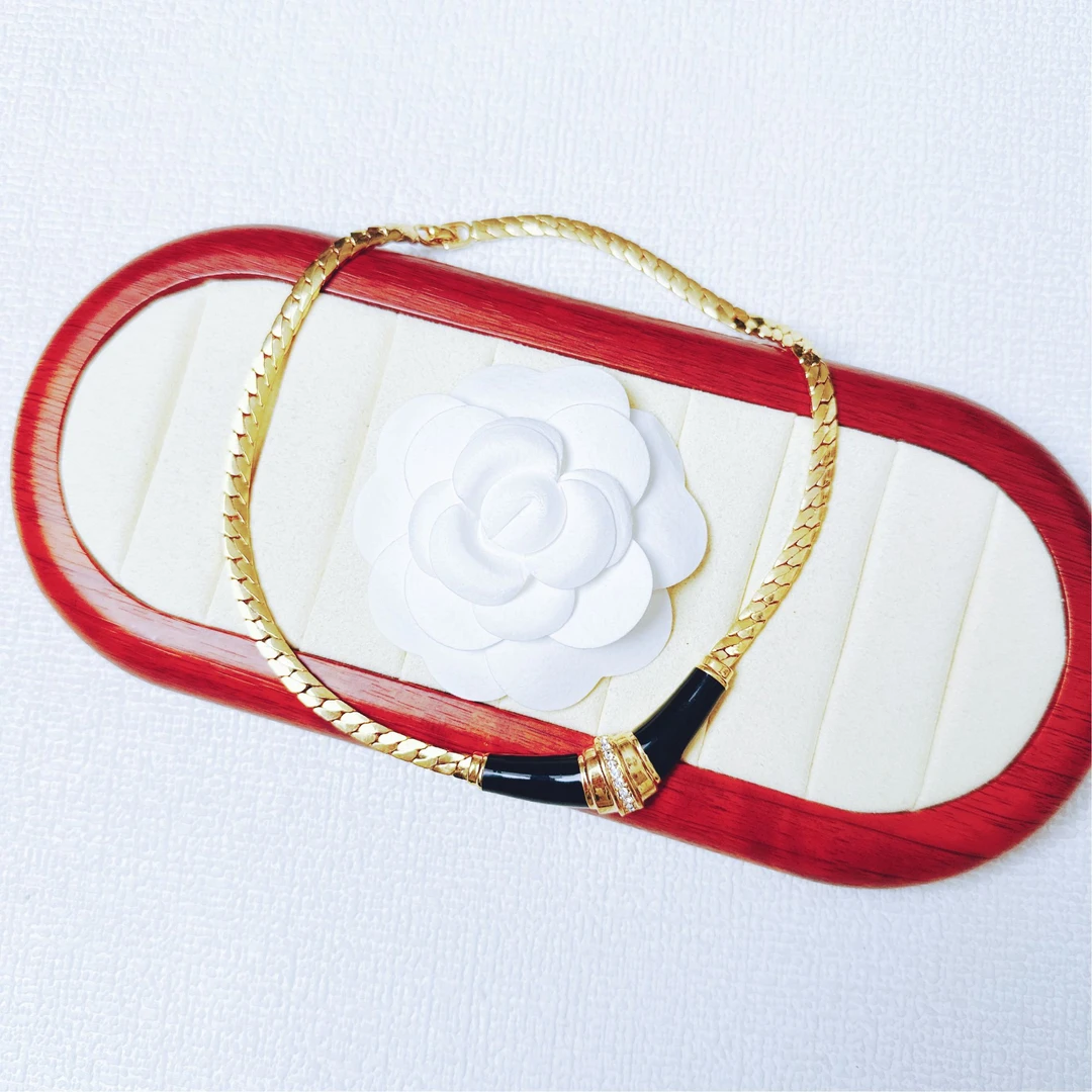 95新 DIOR/迪奥 柚礼中古/迪奥黑金项链XP