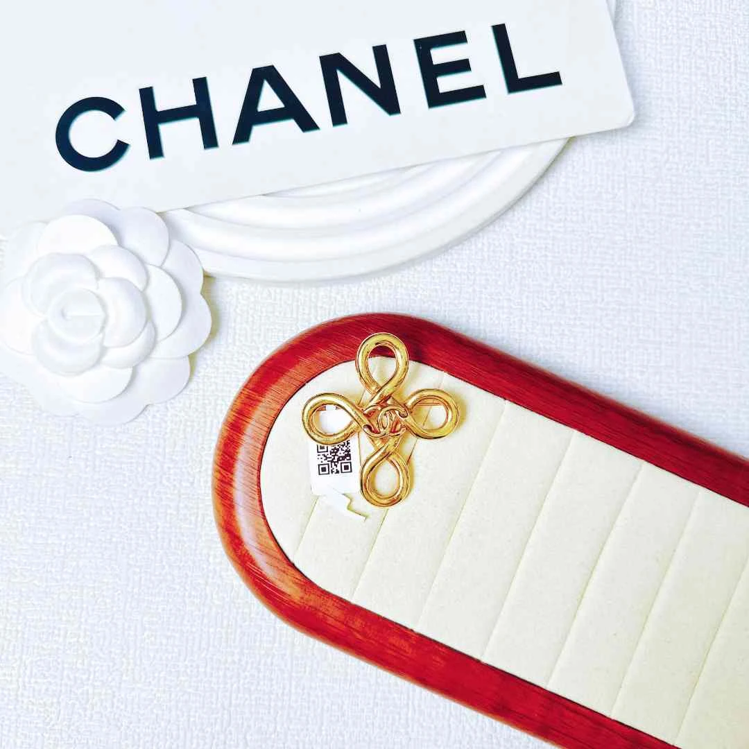 95新 Chanel/香奈儿 柚礼中古/香奈儿素金中国结胸针LZ405902