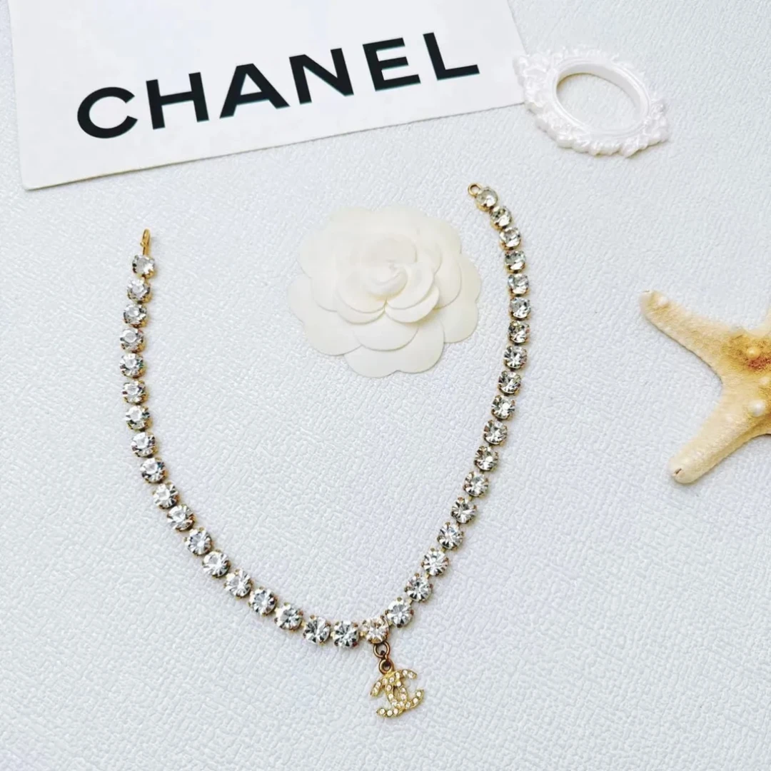 95新 Chanel/香奈儿 柚礼中古/香奈儿芭比双C项链NXP