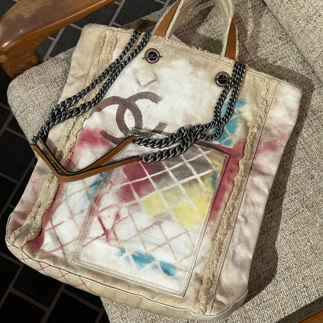 95新 Chanel/香奈儿 2014年反战系列涂鸦tote/H0000327