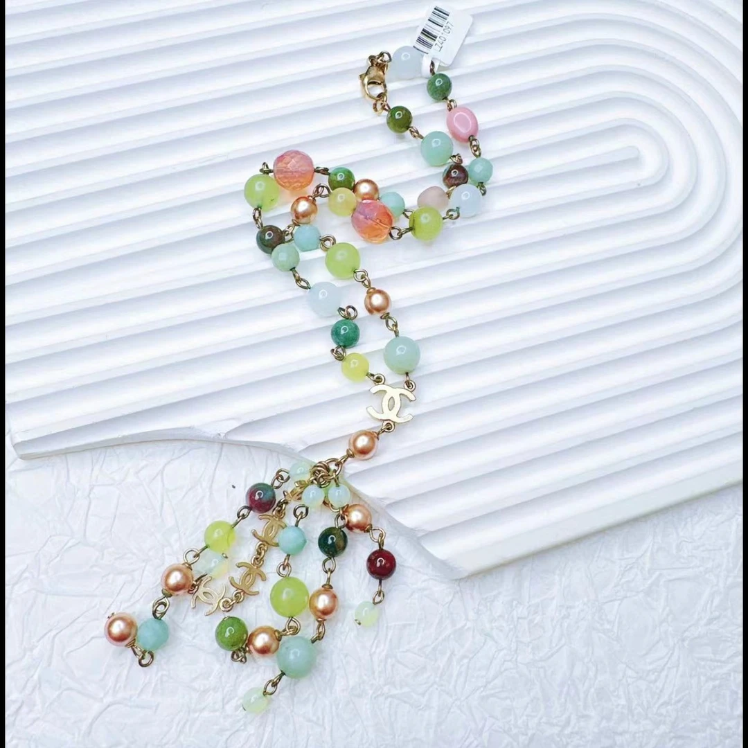 95新 Chanel/香奈儿 柚礼中古/香奈儿多色琉璃流苏项链lz401097