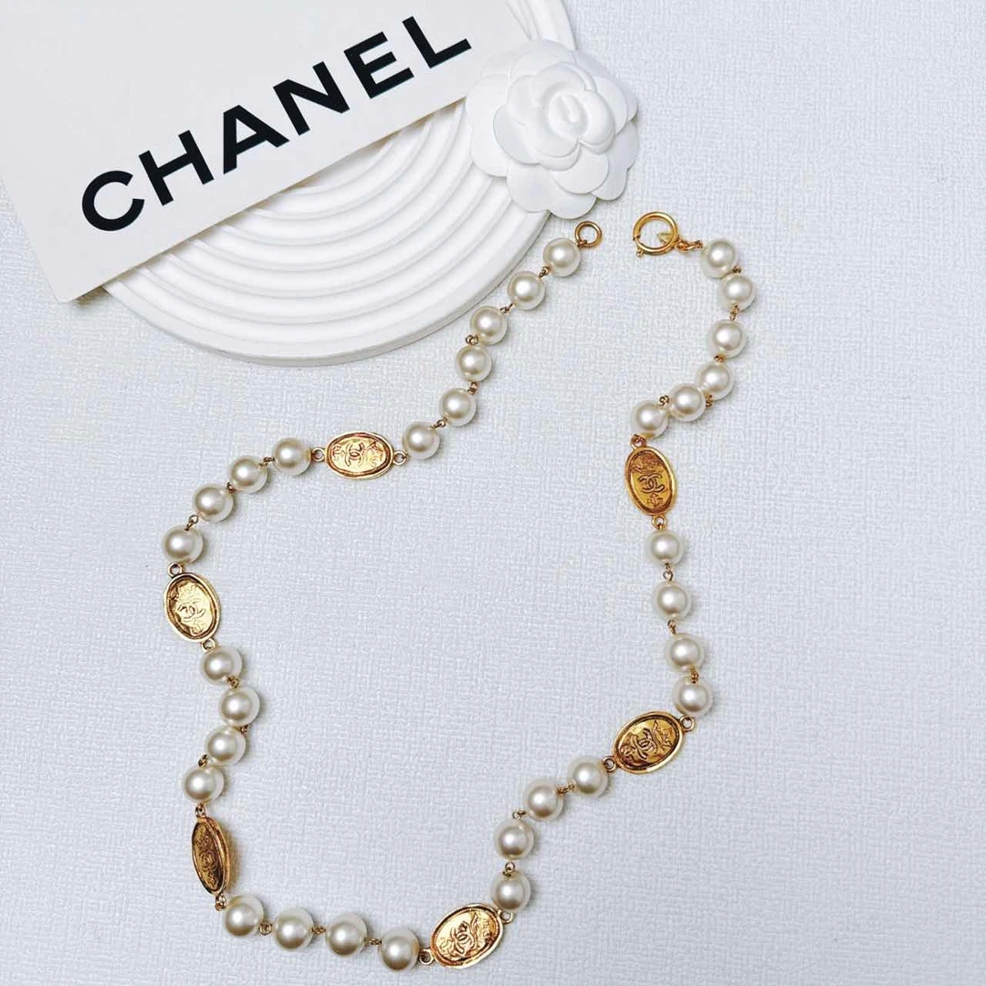 95新 Chanel/香奈儿 柚礼中古/香奈儿皇冠金币珍珠项链LZ411434