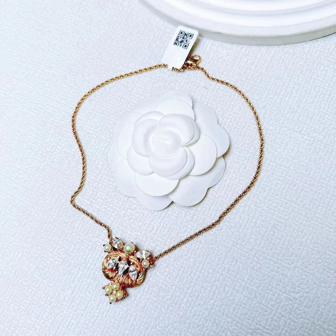 95新 DIOR/迪奥 柚礼中古/迪奥素金珍珠项链LZ410444