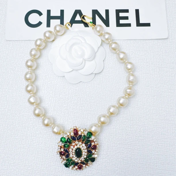 95新 Chanel/香奈儿 柚礼中古/香奈儿多色琉璃珍珠项链LZ408638