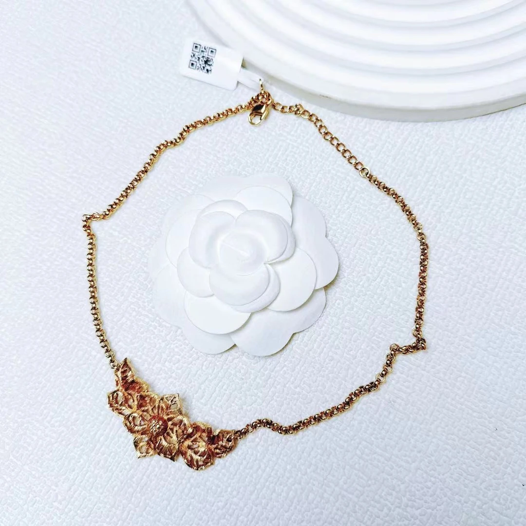 95新 DIOR/迪奥 柚礼中古/迪奥山茶花项链lz409155