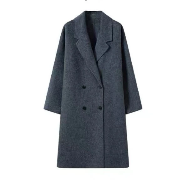 【冬晨】经典驼绒大板型莱赛尔双面羊毛大衣女8111