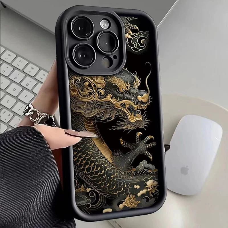 奥菲顿高级金龙腾海iPhone15/13苹果14/12手机壳7/8plus/xsmax/xs