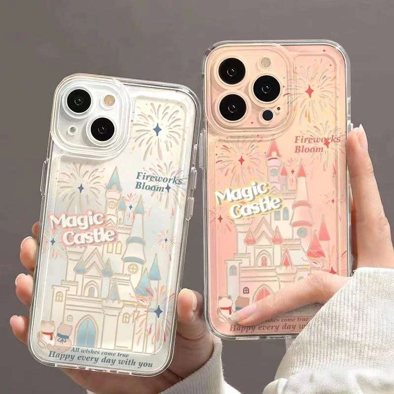ins魔法烟花城堡iphone15/13苹果14手机壳78plus/xsmax软12套xr/x
