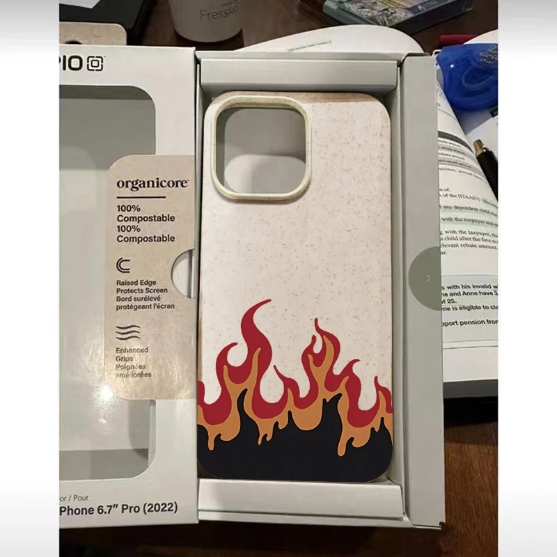 黑火焰iPhone15/14手机壳13新年小麦壳软胶磨砂苹果11/xs/xr软壳