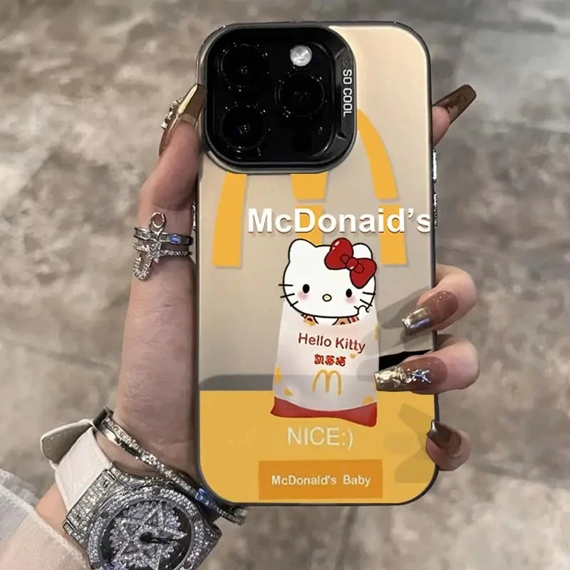 麦门凯蒂猫苹果15手机壳适用iphone14pro/xsmax高级全包13p银色11