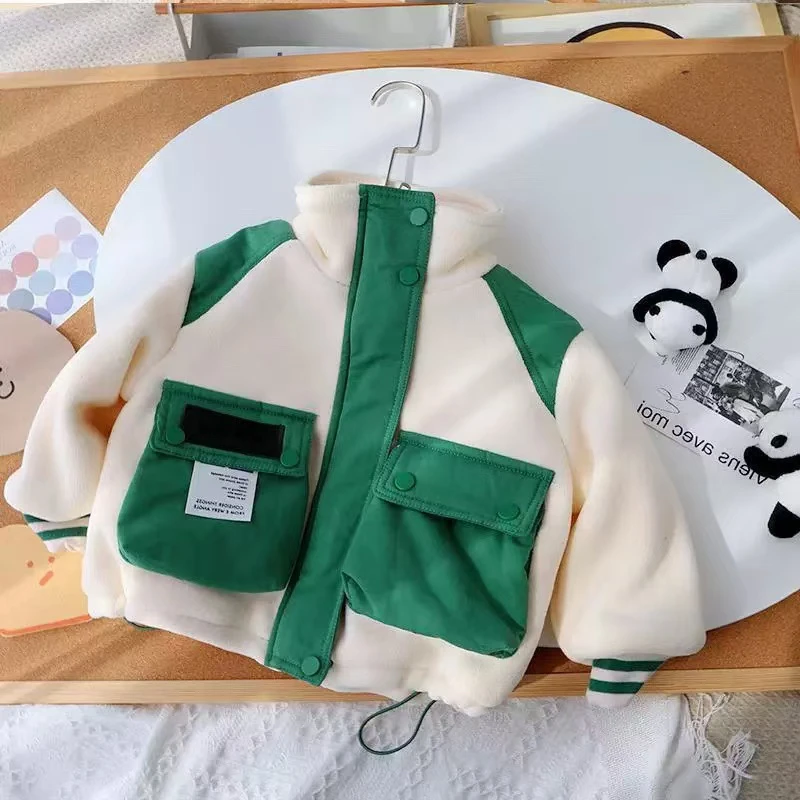 【一周童装】加厚加绒外套 婴儿绒 工装口袋 柔软舒适