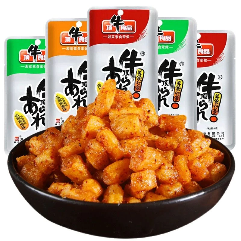 顶牛童年回忆素牛筋麻辣小吃儿时零食面筋东旺铝箔包装辣条素牛筋
