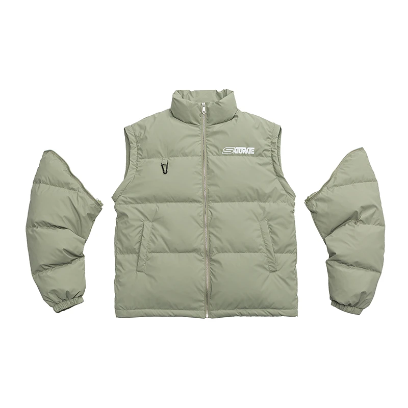 FORNINES 秋冬立领羽绒服男女保暖可脱卸袖马甲羽绒外套-W2021