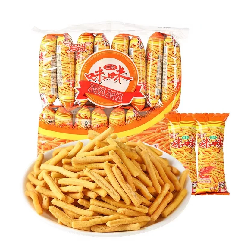 爱尚咪咪虾条虾味薯条蟹味粒小包装吃货小零食小吃休闲食品大礼包