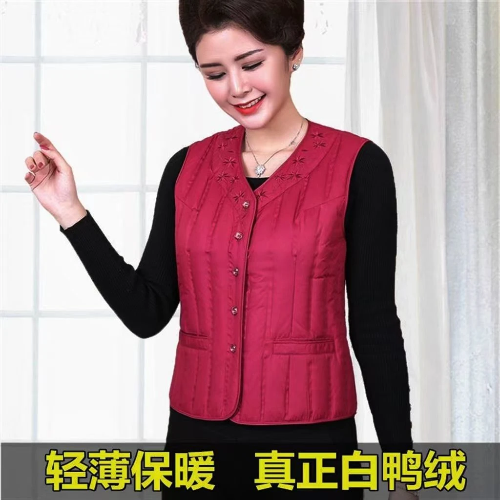 波司豋羽绒马甲中老年女装冬内胆马甲保暖衣轻薄羽绒服妈妈坎肩奶